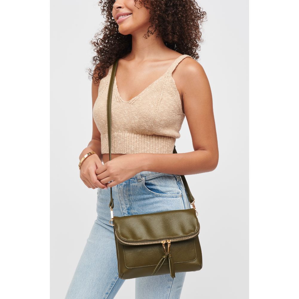 Woman wearing Olive Urban Expressions Debra Crossbody 840611184702 View 1 | Olive