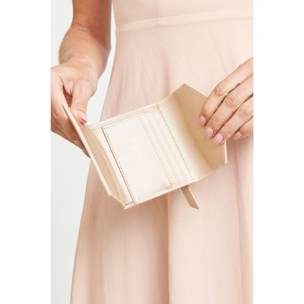 Woman wearing Rose Gold Urban Expressions Layla Wallet NA-840611154088 View 3 | Rose Gold