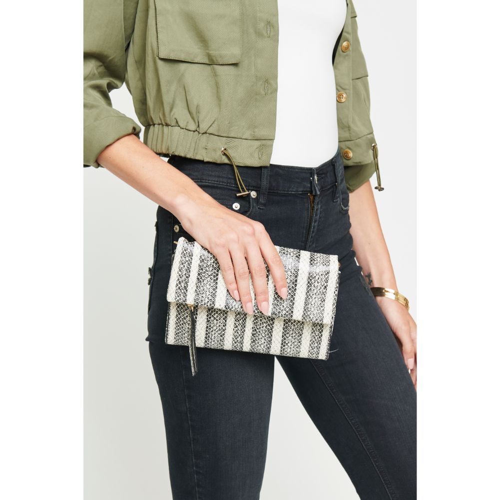 Woman wearing Black White Urban Expressions Bree Crossbody 840611174741 View 2 | Black White