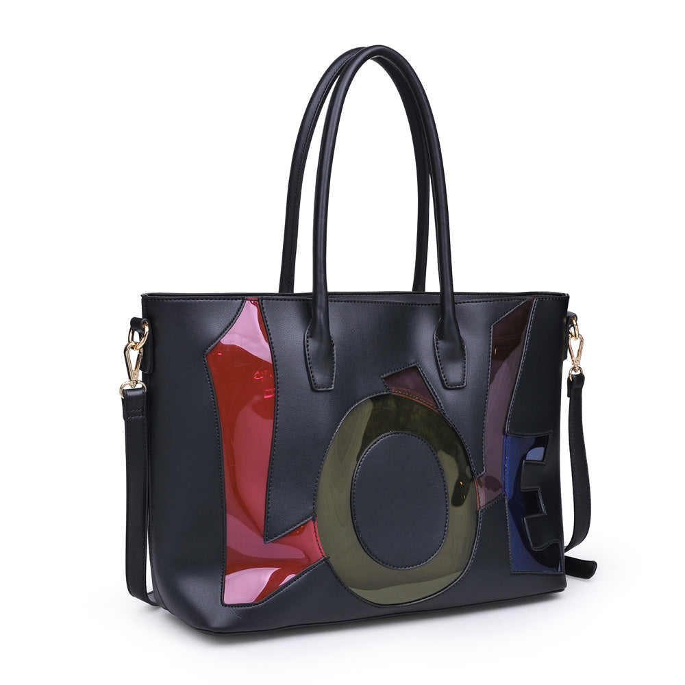 Woman wearing Black Urban Expressions Love Tote 840611160690 View 6 | Black
