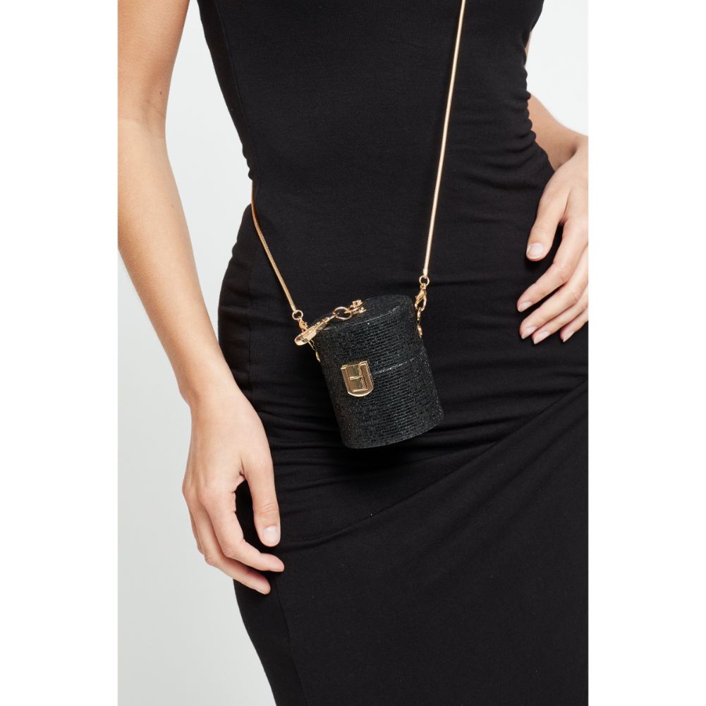 Woman wearing Black Urban Expressions Aura Evening Bag 840611177322 View 3 | Black