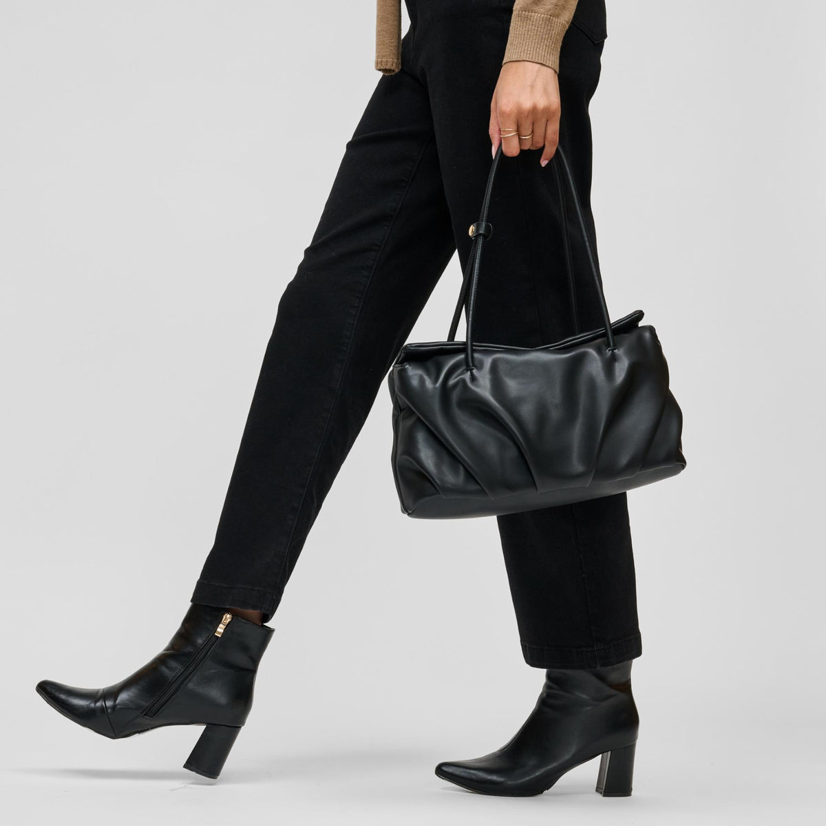 Woman wearing Black Urban Expressions Ryker Satchel 840504213274 View 3 | Black