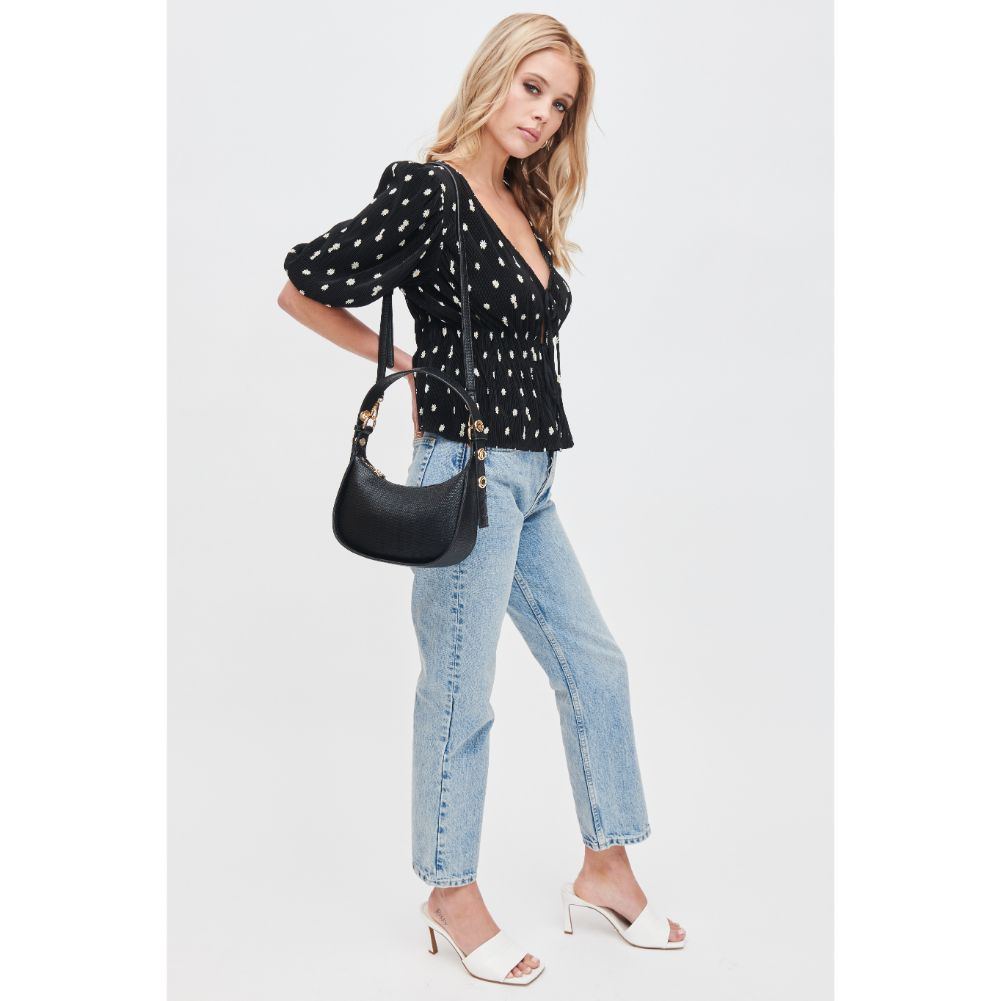 Woman wearing Black Urban Expressions Rhoda Shoulder Bag 840611118523 View 4 | Black
