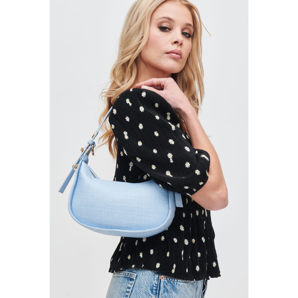 Woman wearing Sky Blue Urban Expressions Rhoda Shoulder Bag 840611118554 View 1 | Sky Blue