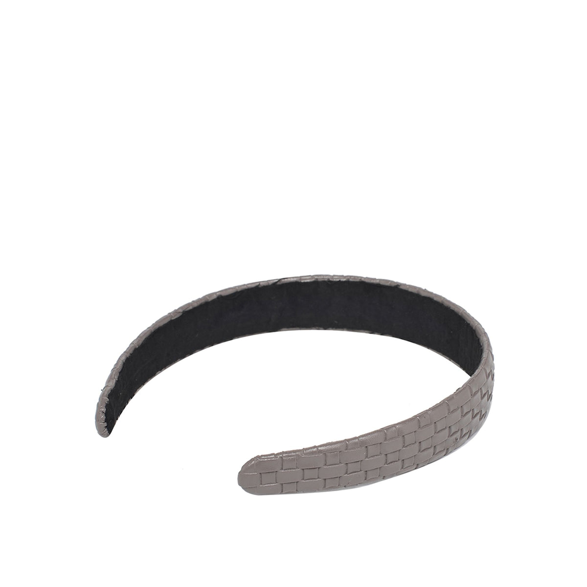 Product Image of Urban Expressions Embossed Woven Vegan Leather Headband Headband 818209014274 View 7 | Grey