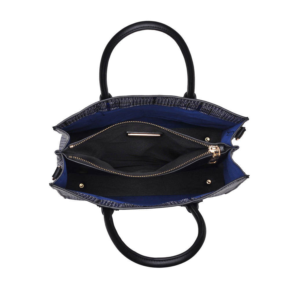Woman wearing Navy Urban Expressions Brynn Satchel NA-840611153142 View 9 | Navy