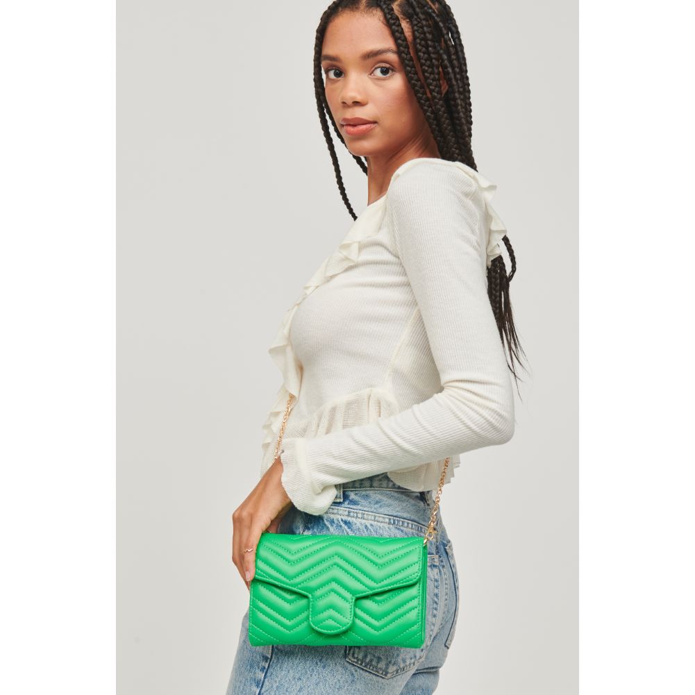 Woman wearing Pistachio Urban Expressions Gabriella Crossbody 840611110244 View 2 | Pistachio