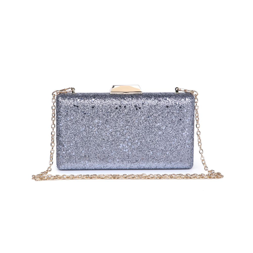 Woman wearing Pewter Urban Expressions Flora Confetti Evening Bag NA-840611156990 View 7 | Pewter