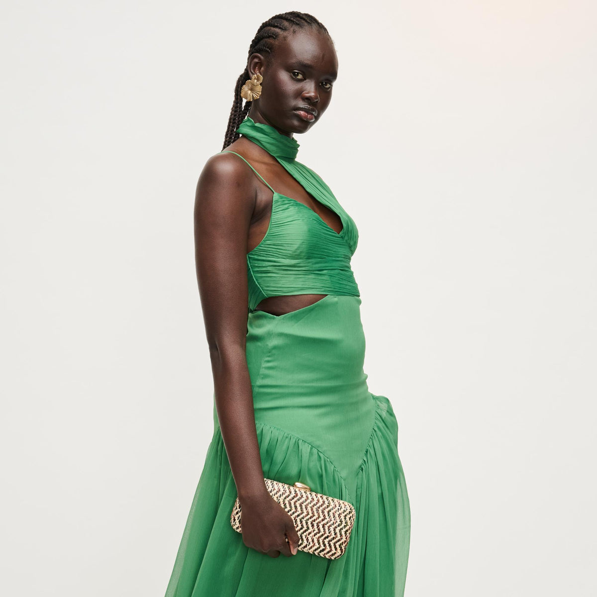 Woman wearing Green Multi Urban Expressions Valentina Evening Bag 840504206504 View 4 | Green Multi