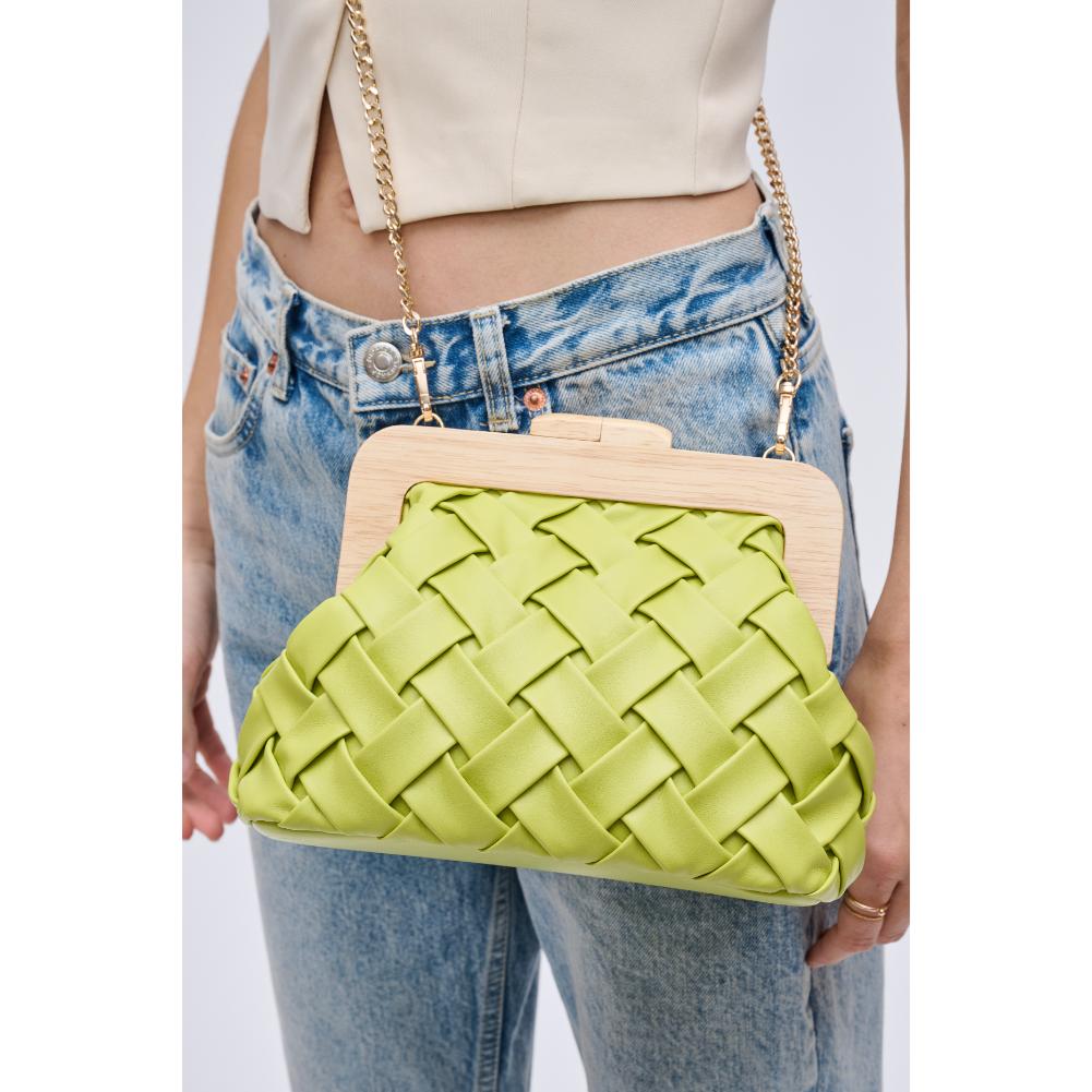 Woman wearing Citron Urban Expressions Matilda Clutch 840611192097 View 1 | Citron