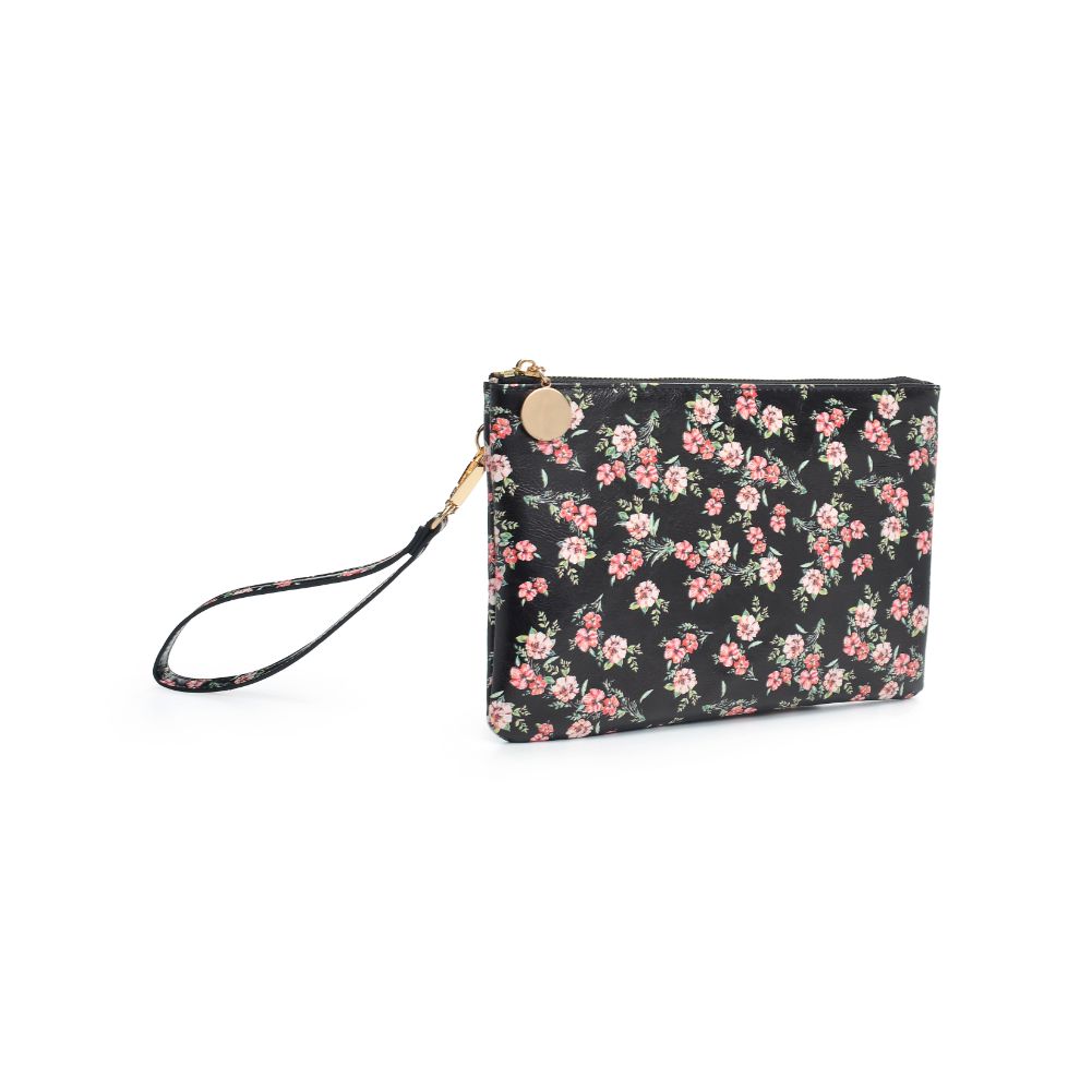 Product Image of Urban Expressions Joan Floral Wristlet 840611181121 View 6 | Black