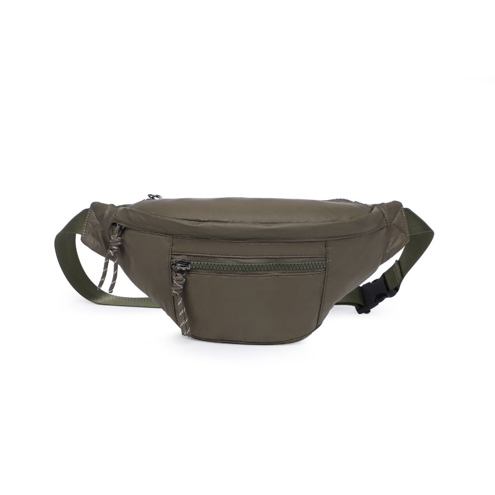 Woman wearing Olive Urban Expressions Laurence - Nylon Belt Bag 840611114853 View 5 | Olive