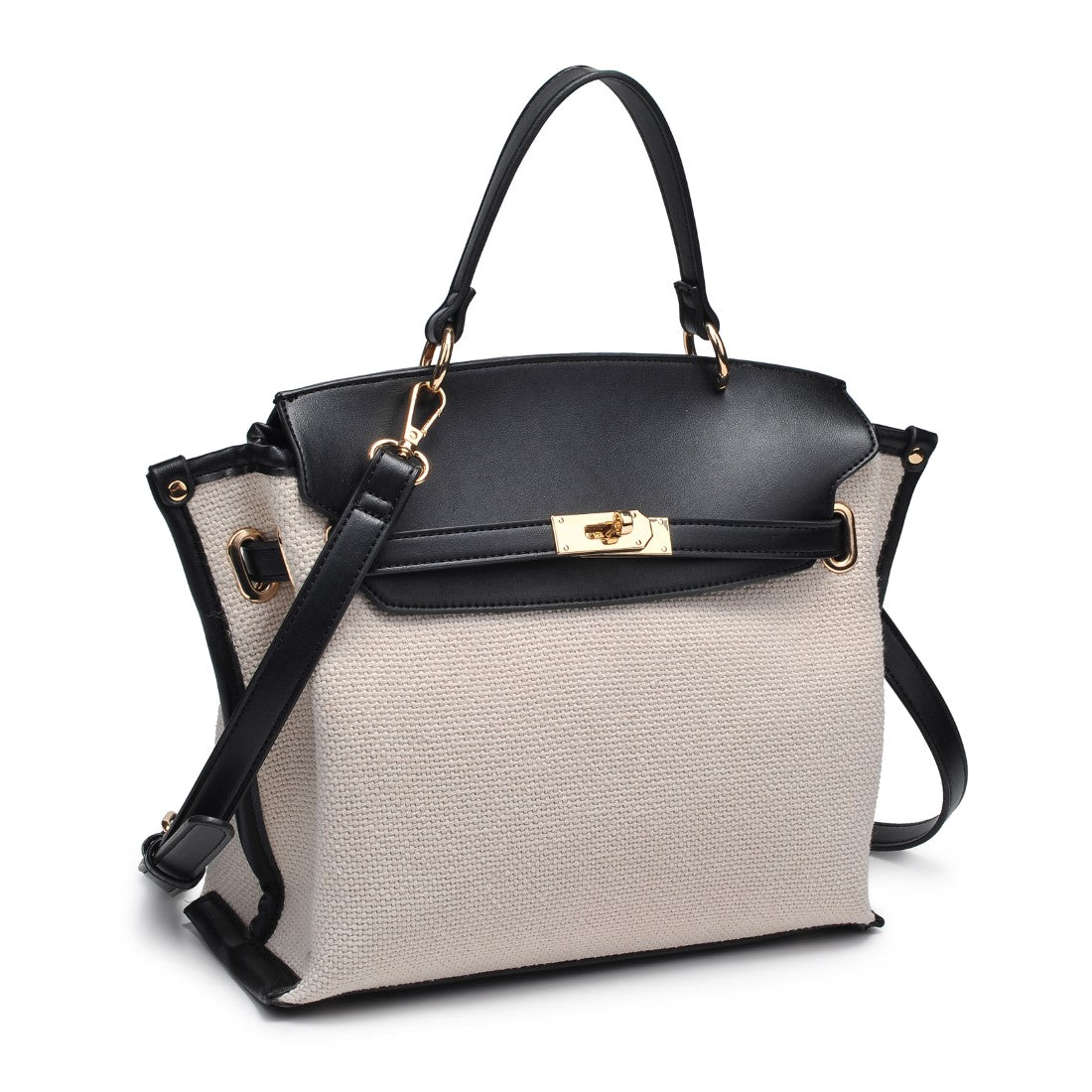Product Image of Urban Expressions Yoana Satchel 840611152794 View 6 | Ivory Black