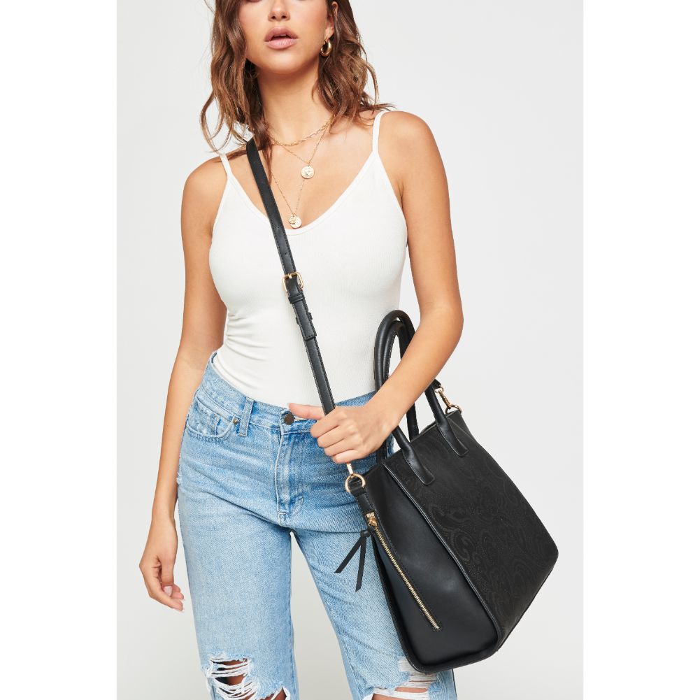 Woman wearing Black Urban Expressions Primrose Tote NA-840611158789 View 2 | Black
