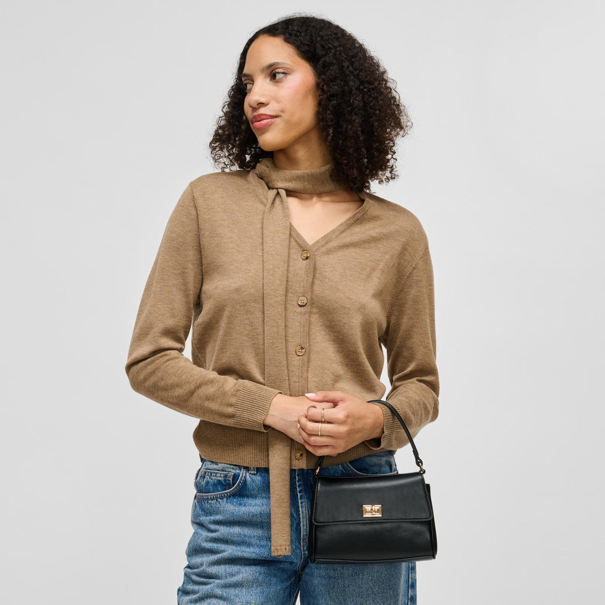 Woman wearing Black Urban Expressions Estee Crossbody 840504214790 View 3 | Black
