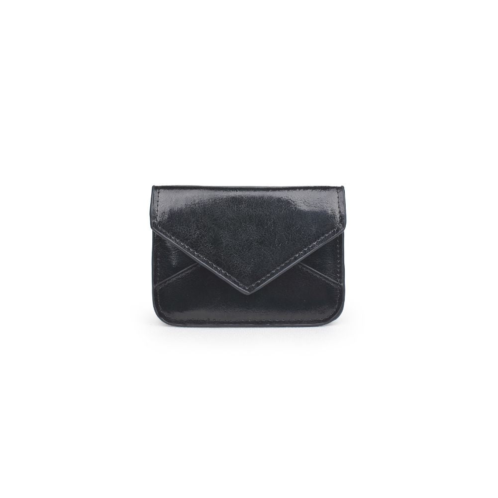 Woman wearing Black Urban Expressions Fifi Metallic Card Holder 840611119414 View 5 | Black