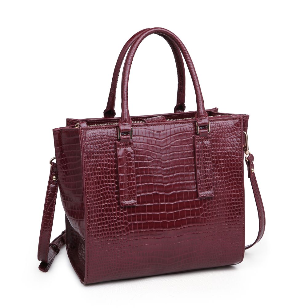 Woman wearing Burgundy Urban Expressions Josephine Tote 840611167156 View 6 | Burgundy