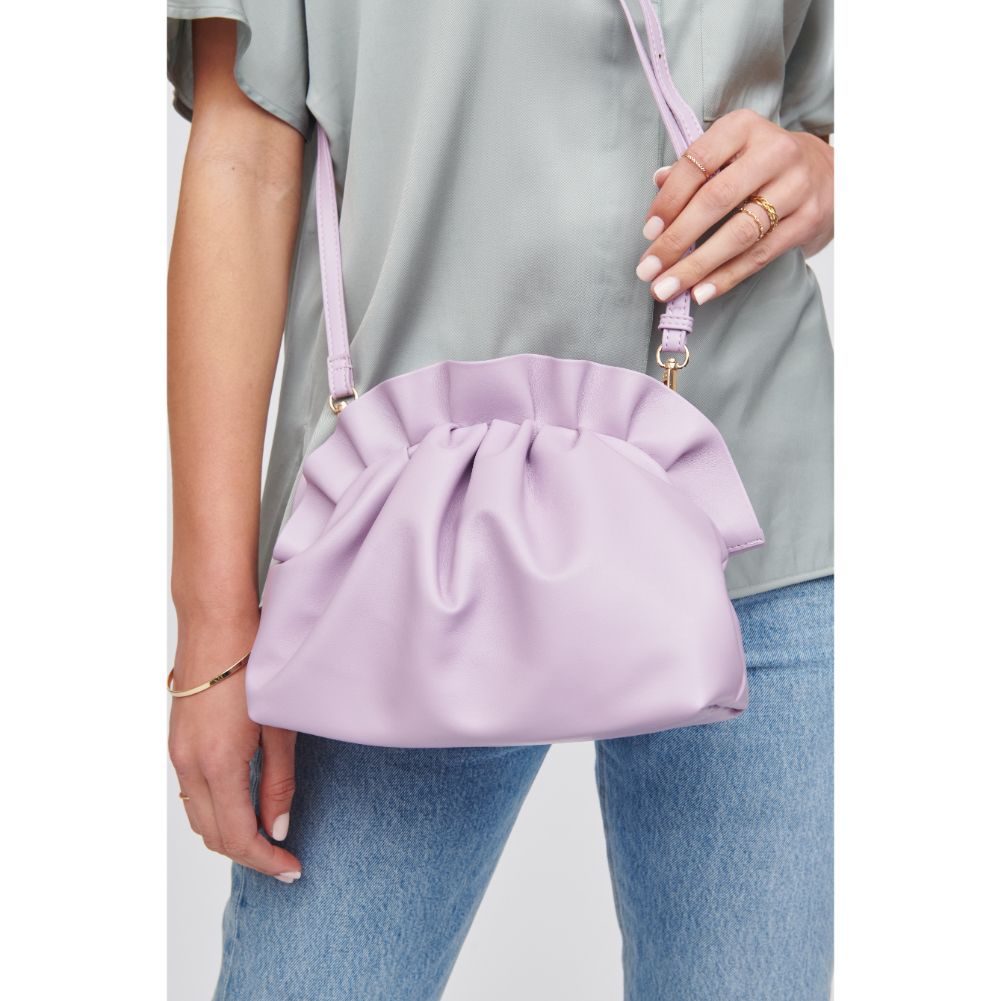 Woman wearing Lavender Urban Expressions Petunia Crossbody 818209018951 View 1 | Lavender