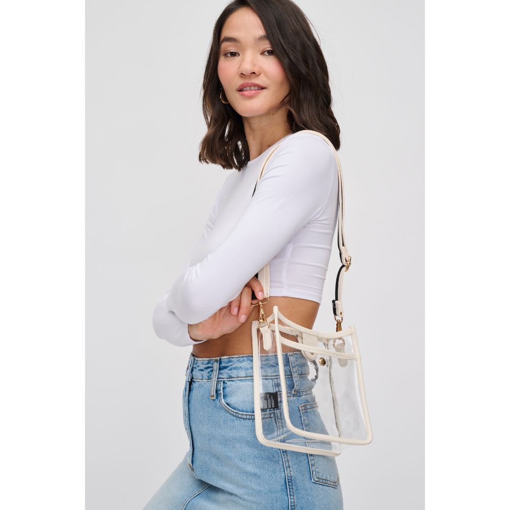 Woman wearing Ivory Urban Expressions Beckham Crossbody 840611119995 View 2 | Ivory