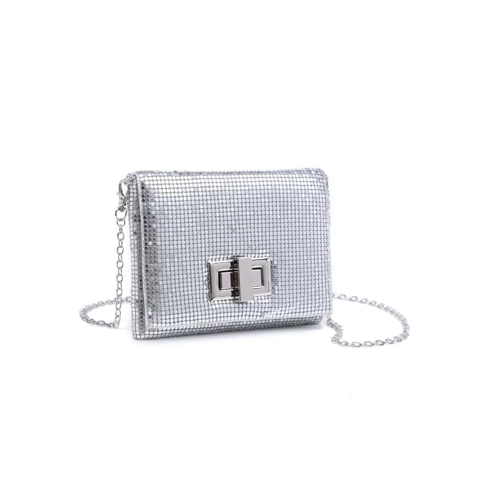 Woman wearing Silver Urban Expressions Brandy Evening Bag 818209012423 View 6 | Silver