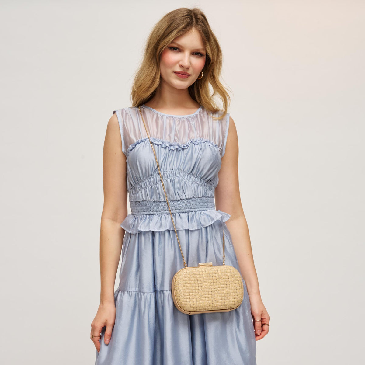 Woman wearing Ivory Urban Expressions Cove Evening Bag 840504208294 View 2 | Ivory
