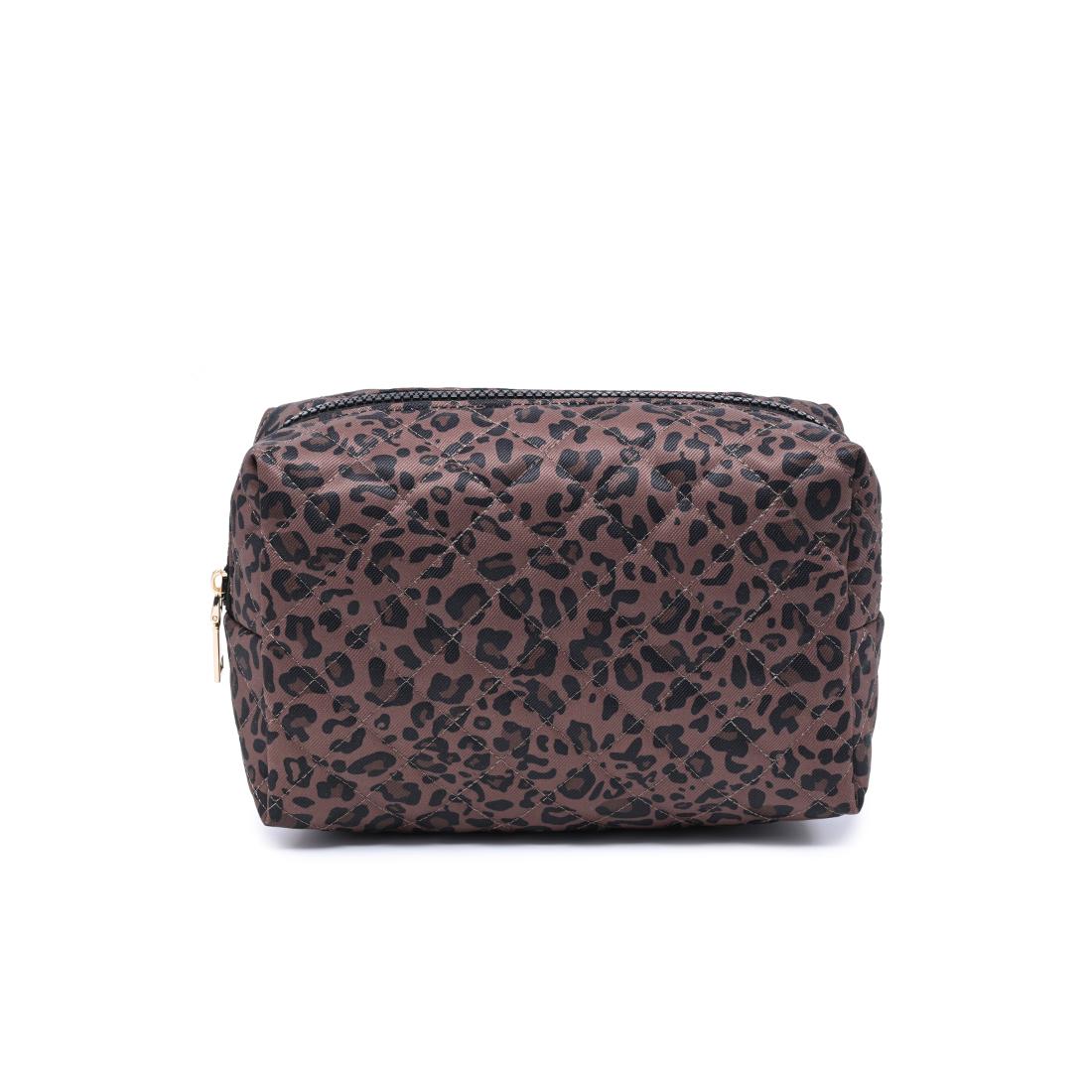 Urban Essentials Safari Chic Cosmetic & Travel Organizer Pouch 840504209819 View 5 | Chocolate Leopard
