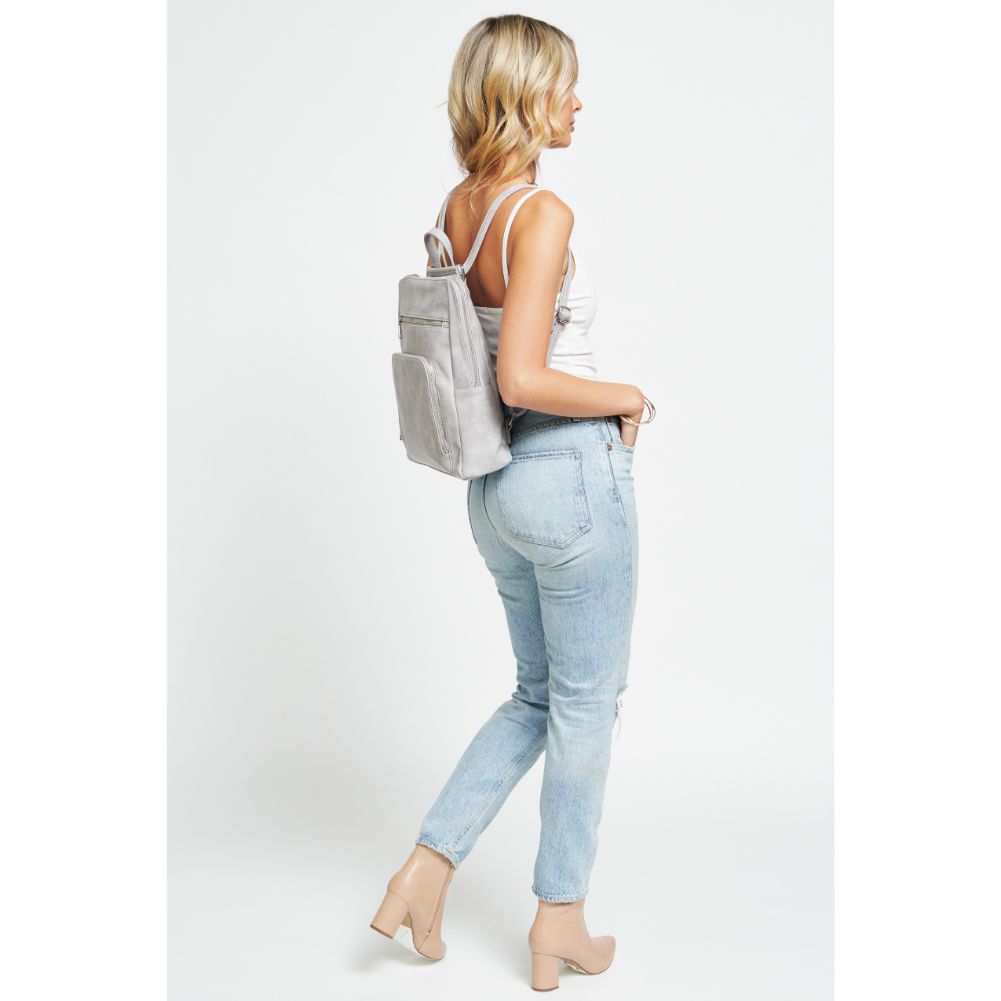 Woman wearing Grey Urban Expressions Gramercy Backpack 840611178688 View 4 | Grey