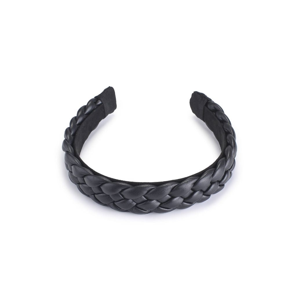 Product Image of Urban Expressions Braided Vegan Leather Headband Headband 818209014281 View 6 | Black