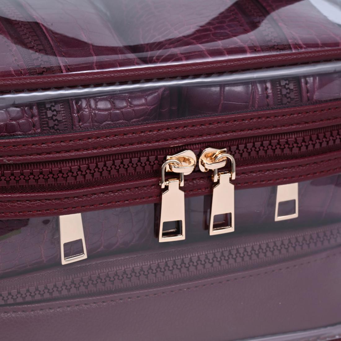 Urban Essentials Croc Chic - 4 Piece Train Case Set 840504215711 View 8 | Red