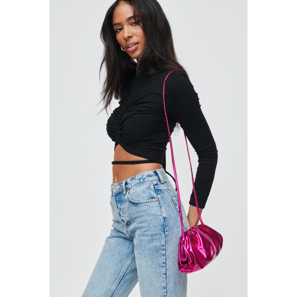 Woman wearing Pink Urban Expressions Monica Crossbody 840611104939 View 2 | Pink