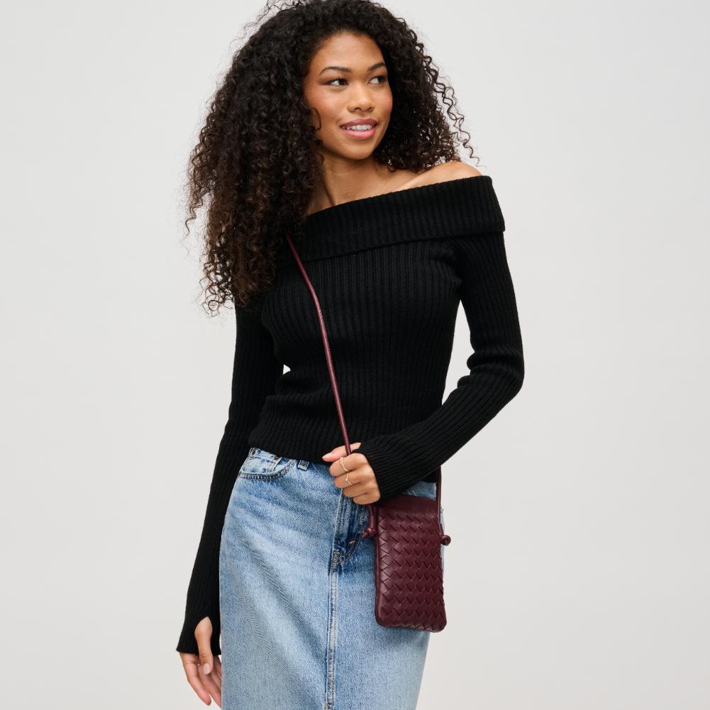Woman wearing Burgundy Urban Expressions Jackie Crossbody 840611141972 View 3 | Burgundy