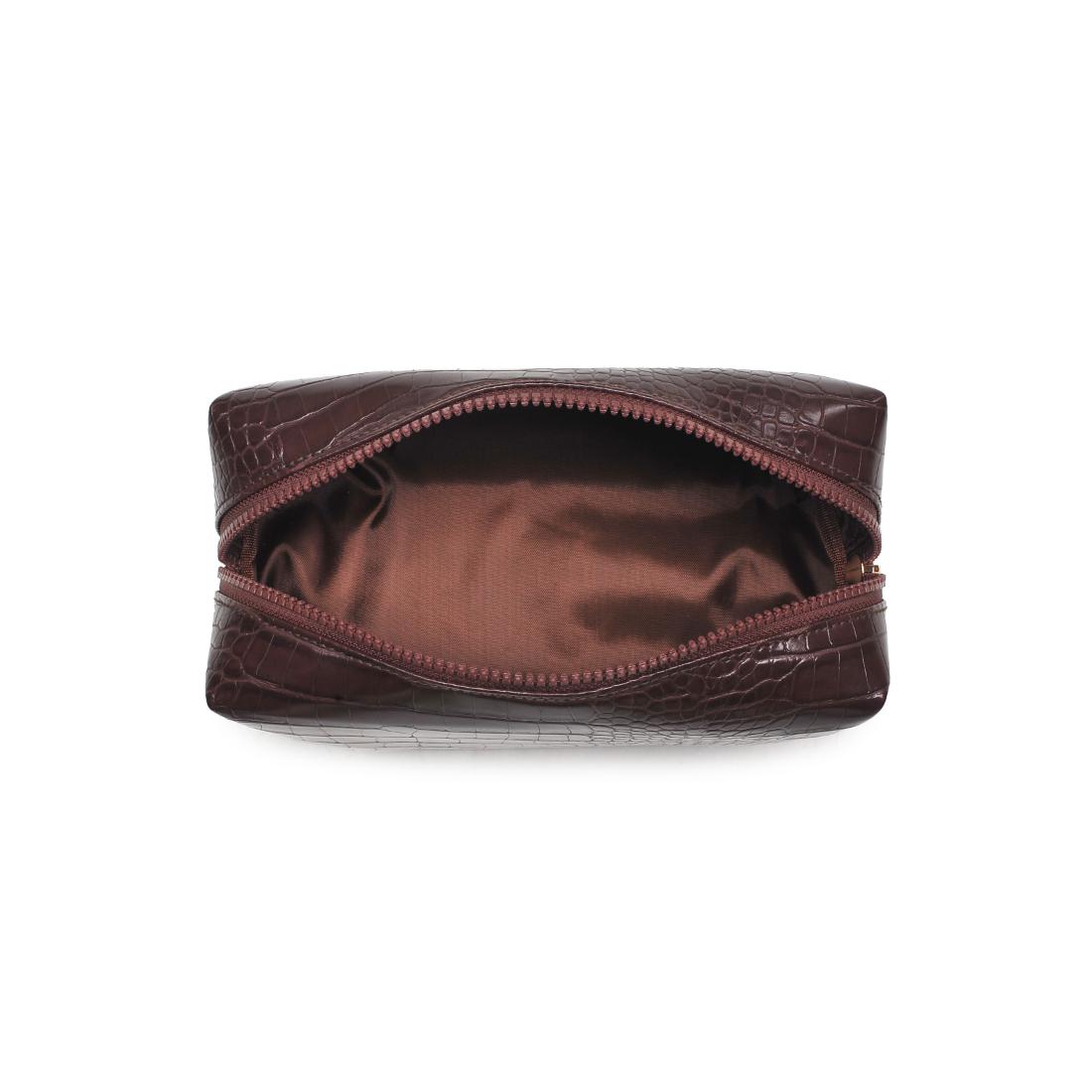 Urban Essentials Croc Chic Cosmetic & Travel Organizer Pouch 840611197283 View 8 | Chocolate