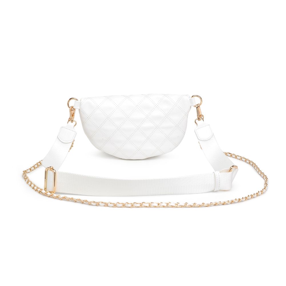 Woman wearing White Urban Expressions Lachlan - Quilted Belt Bag 840611113009 View 7 | White