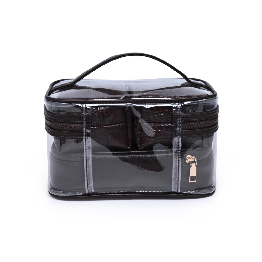 Urban Essentials Croc Chic - 4 Piece Train Case Set 840504215704 View 7 | Chocolate