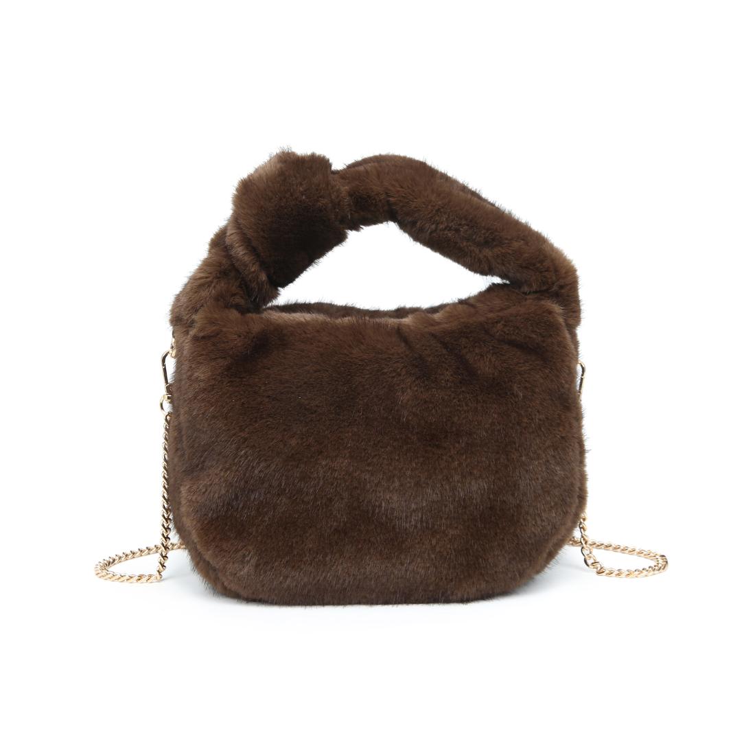 Product Image of Urban Expressions Monica - Faux Fur Crossbody 840611199539 View 5 | Chocolate