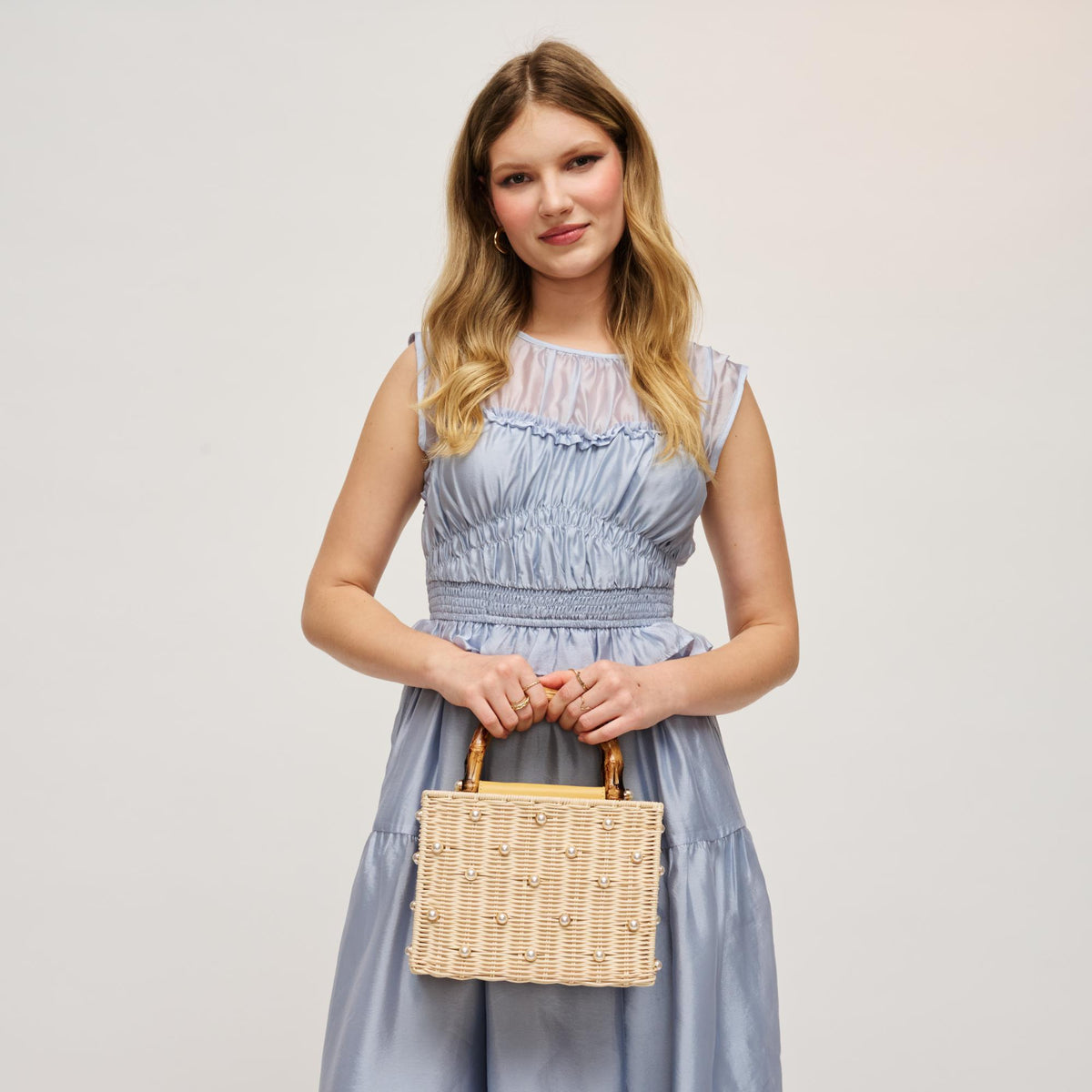 Woman wearing Natural Urban Expressions Maxie Evening Bag 840504204692 View 2 | Natural