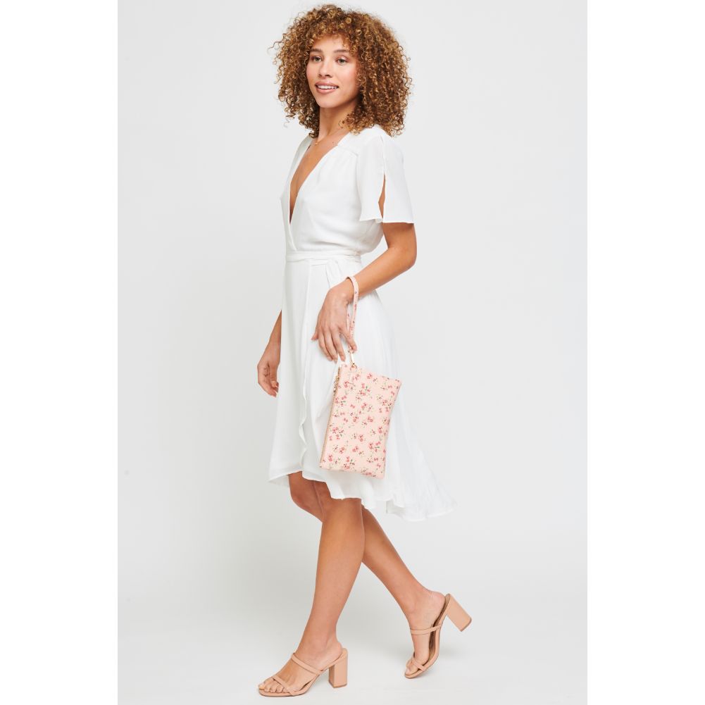Woman wearing Ballet Urban Expressions Joan Floral Wristlet 840611181114 View 2 | Ballet