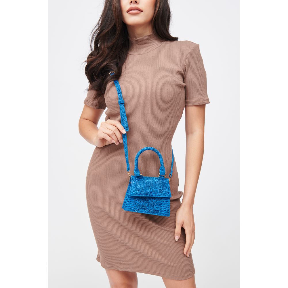 Woman wearing Blue Snake Urban Expressions Jojo Mini Bag 840611183057 View 1 | Blue Snake