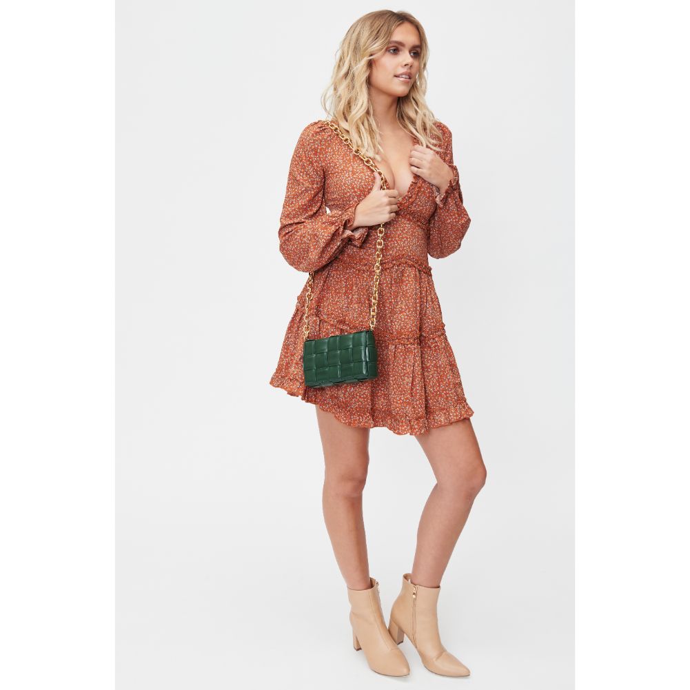 Woman wearing Hunter Green Urban Expressions Holden Crossbody 840611101235 View 3 | Hunter Green
