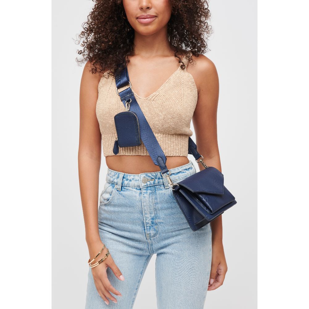 Woman wearing Midnight Urban Expressions Fannie Crossbody 840611185433 View 2 | Midnight