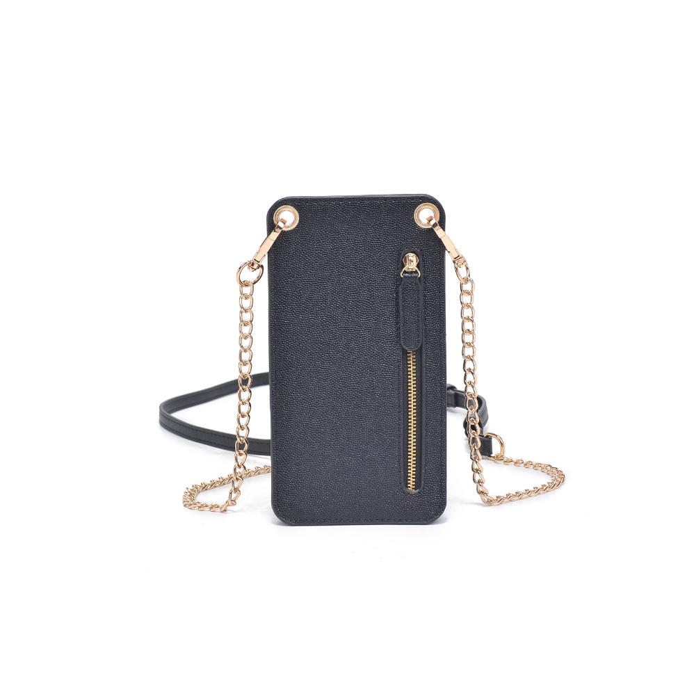 Woman wearing Black Urban Expressions Claire - Chevron Stitch Cell Phone Crossbody 840611113184 View 7 | Black