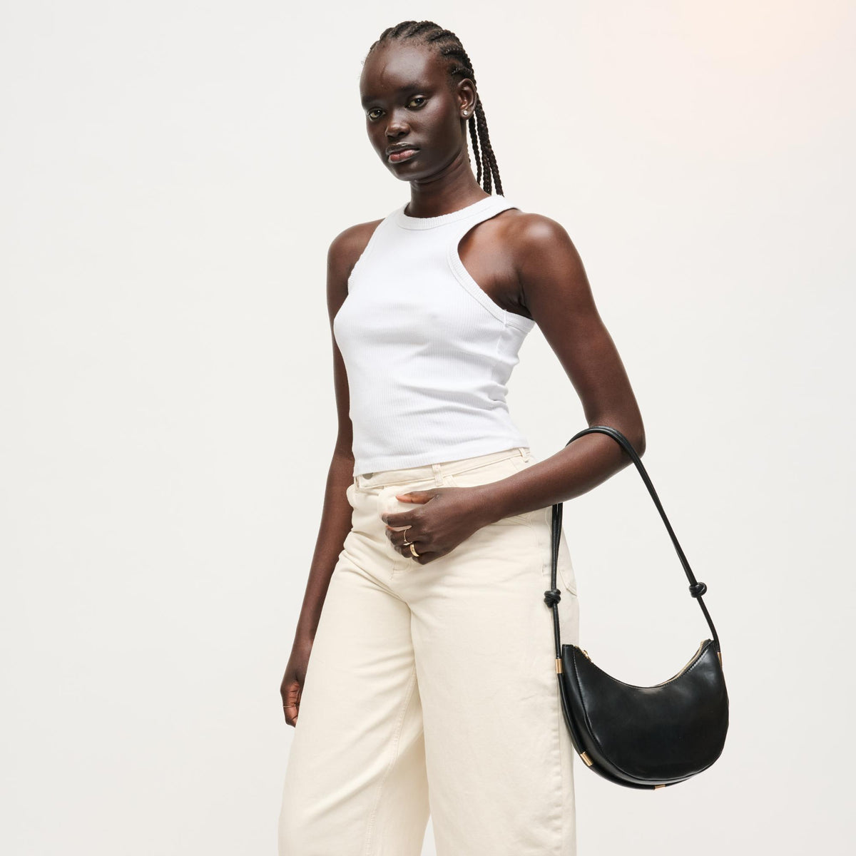 Woman wearing Black Urban Expressions Murphy Crossbody 840504208157 View 3 | Black