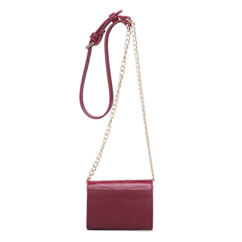 Product Image of Urban Expressions Jasmine - Croc Crossbody 840611165312 View 3 | Burgundy