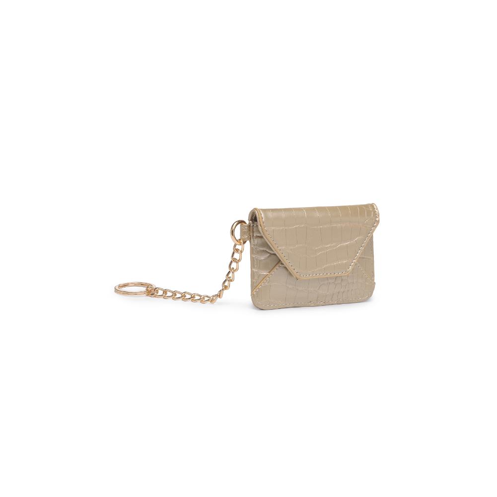 Woman wearing Gold Urban Expressions Gia - Croco Card Holder 840611121639 View 6 | Gold