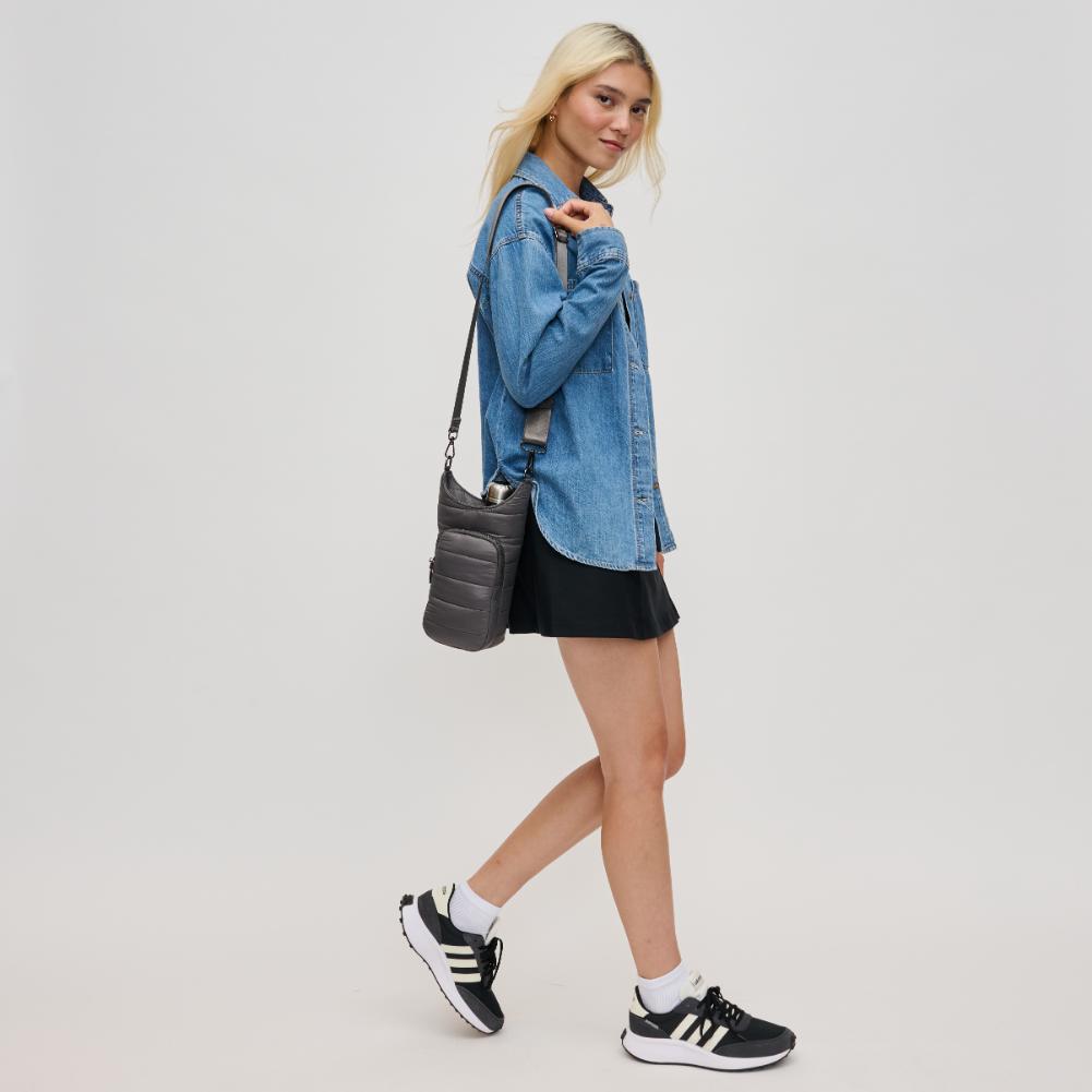 Woman wearing Carbon Urban Expressions Jace Crossbody 840611193544 View 2 | Carbon
