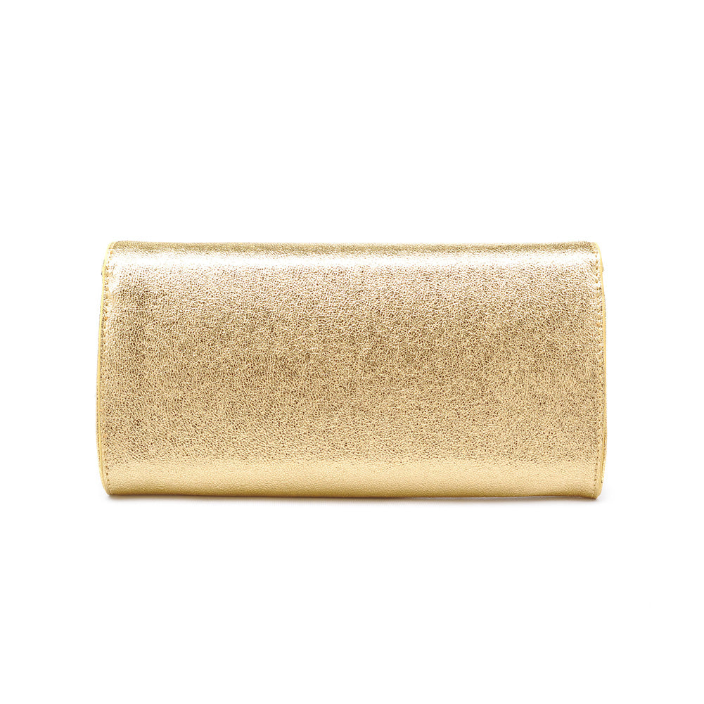 Product Image of Urban Expressions Electra Metallic Clutch NA-840611145741 View 3 | Light Gold