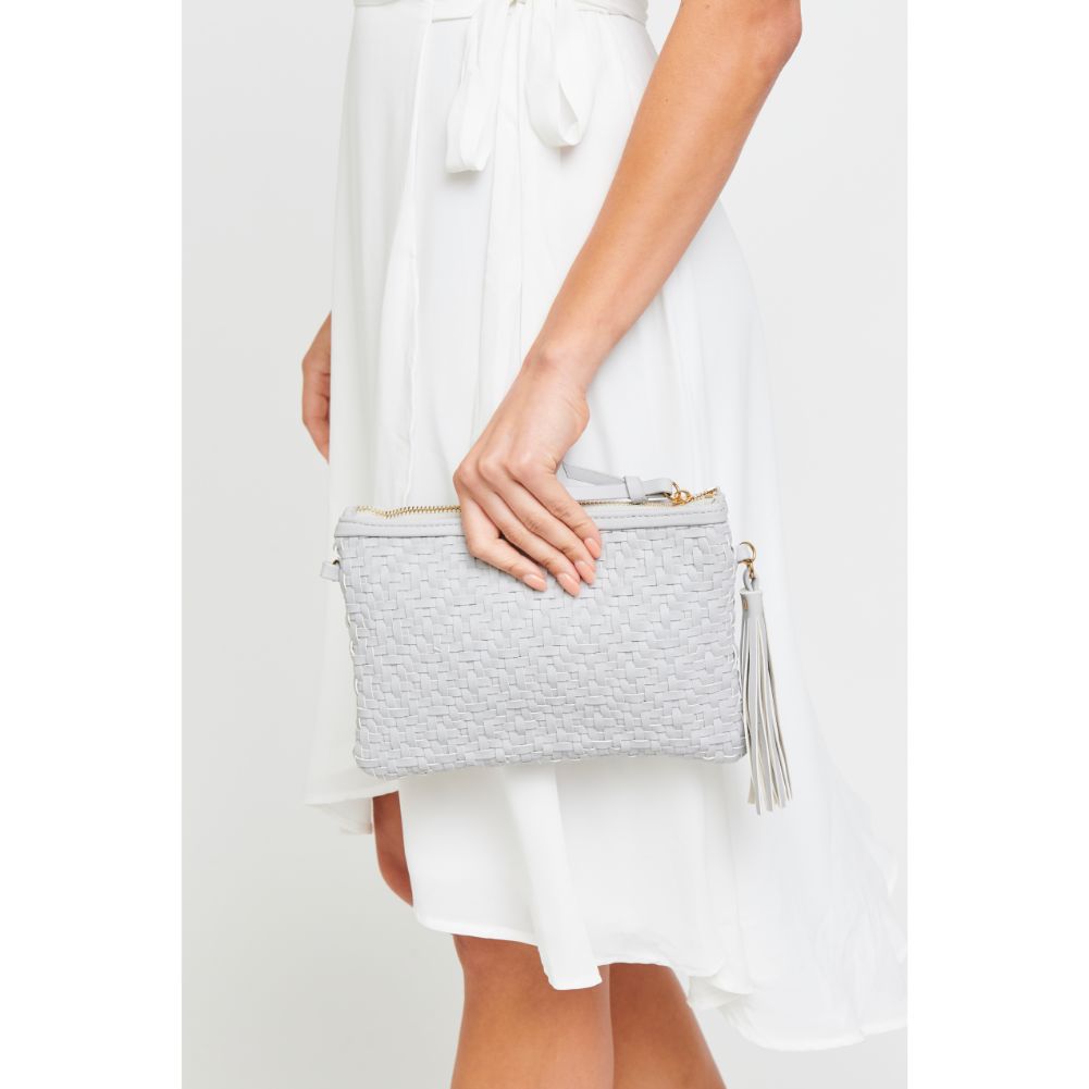 Woman wearing Grey Urban Expressions Jess Clutch 840611172518 View 2 | Grey