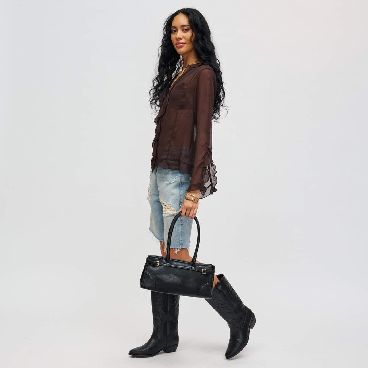 Woman wearing Black Urban Expressions Jade Crossbody 840611198235 View 2 | Black