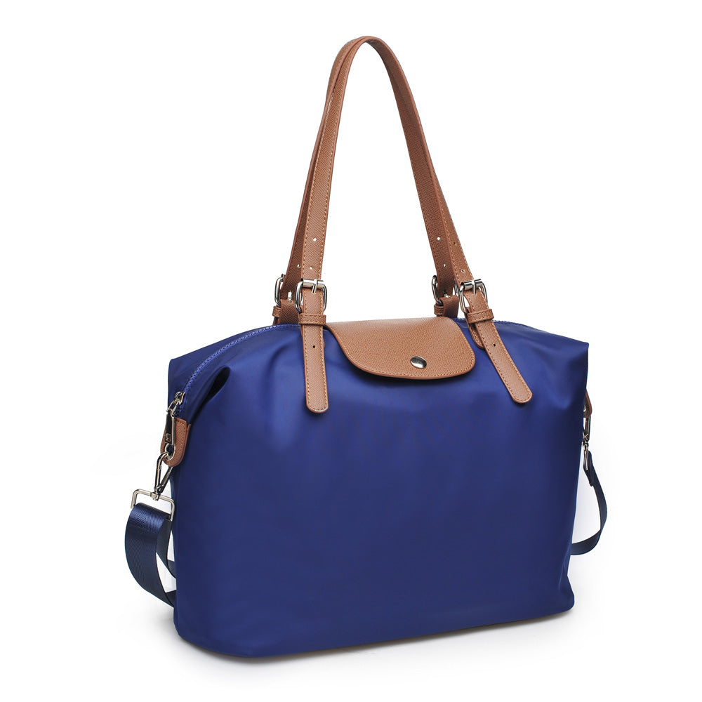 Woman wearing Navy Urban Expressions Justine Satchel NA-840611157539 View 6 | Navy
