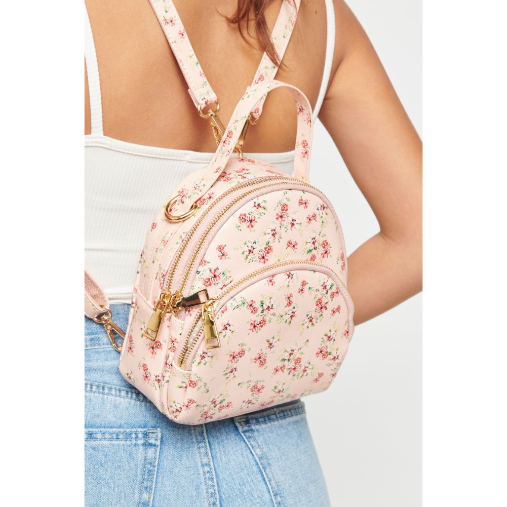 Woman wearing Ballet Urban Expressions Nichole Floral Backpack 840611181183 View 1 | Ballet